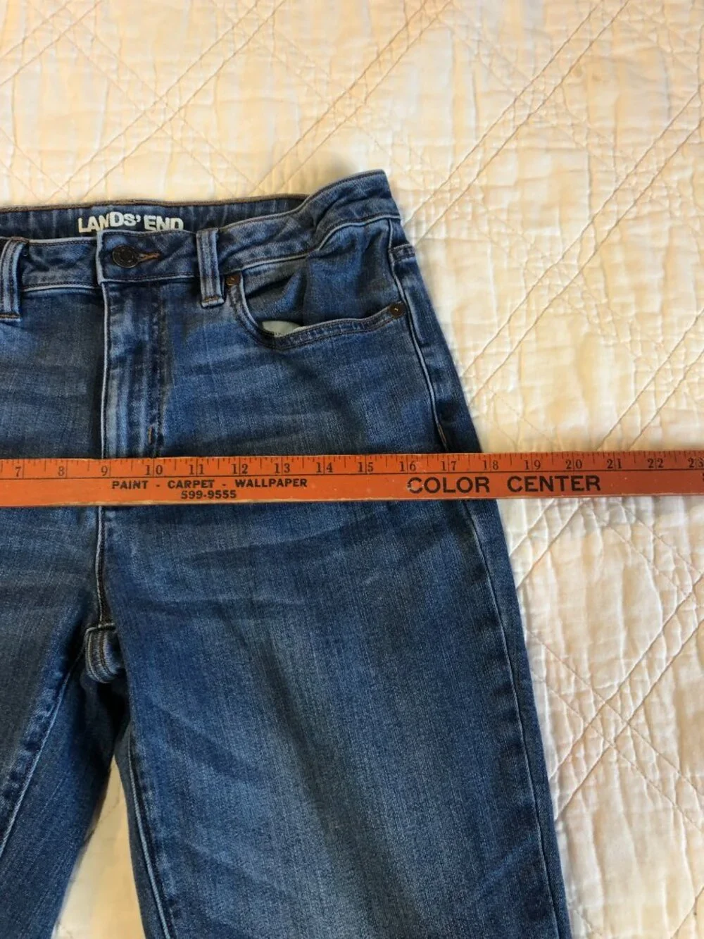 Lands End Denim Blue Jeans, Size 6